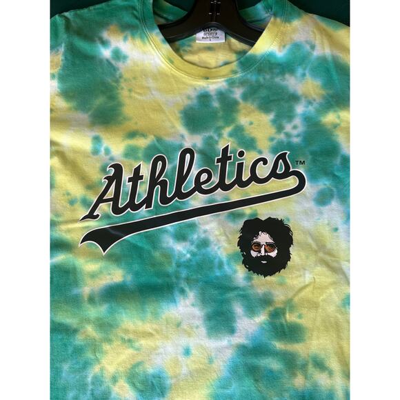 Oakland A's Jerry Garcia Grateful Dead Tie Dye T-shirt size large - Picture 5 of 9